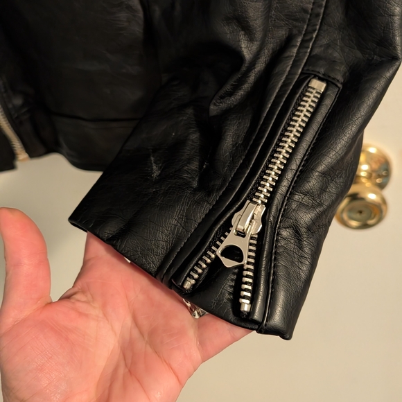 Black Faux Leather Jacket - Picture 4 of 5